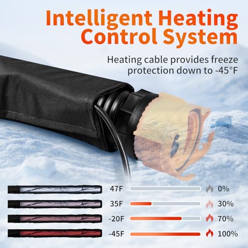 Image of Outtsp 15FT Heated RV Sewer Hose Sleeve, Avoid Freezing at -45F, Insulated Waterproof Heated Cover for RV Sewer Hose (Not Included), RV Winter Accessories for RV Camper