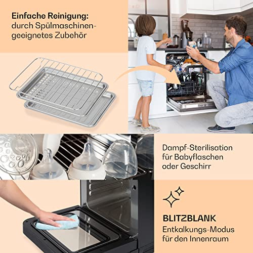 Klarstein 18 L Heißluftfritteuse, Airfryer mit Dampf- und Trocknungsfunktion, Schnelle Heissluftfriteuse XXL, Timer, 10 Programme, Air Fryer zum Luftfritieren, 2450W Fritteuse Heissluft ohne Fett – Bild 5