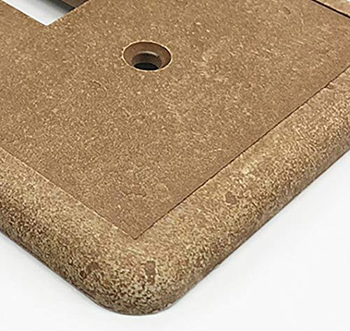 Questech Décor Double Rocker Light Switch Cover, 2-Gang Electrical Wall Plate, Double Switch Decorator Standard Size Gfci Receptacle Cover, Decorative Tumbled Texture, Noche #TOP2