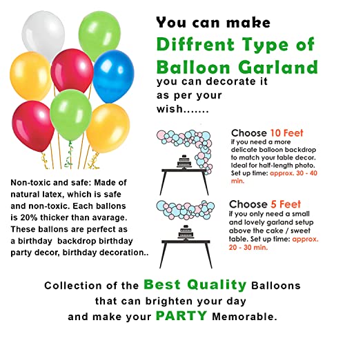 Image of Party Propz Multicolour Balloons for Birthday Decoration -set of 47Pcs Multicolour Balloons for Decoration | Metallic Balloons Multicolour | Happy Birthday Banner(cardstock) | Paper Fan Decoration Set