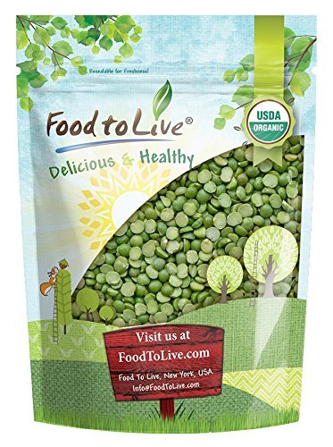 Organic Green Split Peas, 1 Pound - Non-GMO, Kosher, Raw, Dried, Great