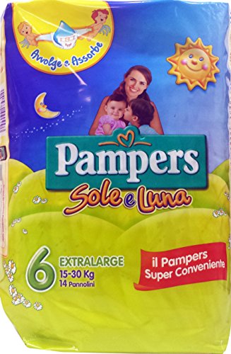 6 x PAMPERS Pannol.Bim.Sole&Luna Extral.15-30 Kg