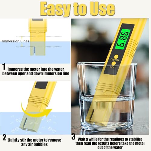 PH Messgerät, PH Meter mit LCD Anzeige, pH Tester Digital Wasserqualität Tester für Aquarium, Pools, Trinkwasser, Schwimmbad Wassertester