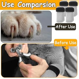 DORKIN Accessori per la cura delle unghie dei gatti,Set di 4 coprizampe grigi per animali domestici, taglia M, per cani e gatti, realizzati in rete antiscivolo e regolabile
