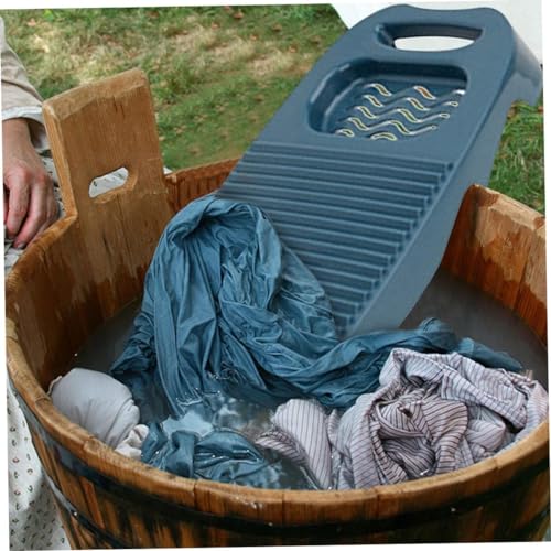 Large Plastics Washboards Hand Washing Board Household Laundry Board, Manual Home Anti-Slip Portable Rectangle Washboard Scrubboards Clothes Cleaning Tools Dark Blue Home Accessory - Image 5