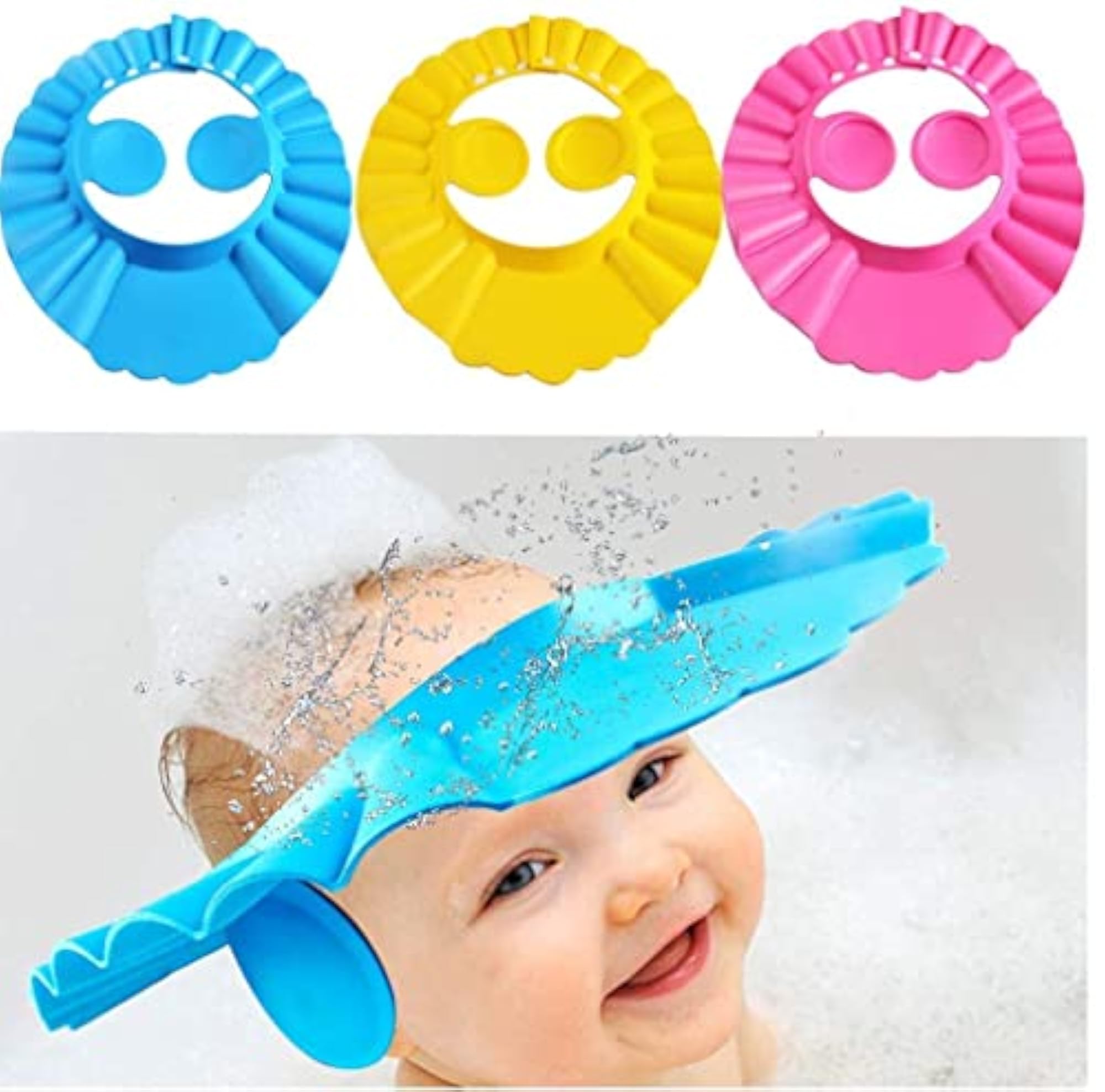 Baby Shower Cap, Adjustable Safe Soft Shower Cap for Kids