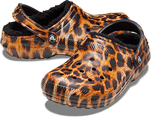 Image of Crocs Womens Men's and Women's Classic Lined Animal Print Clog | Fuzzy Slippers