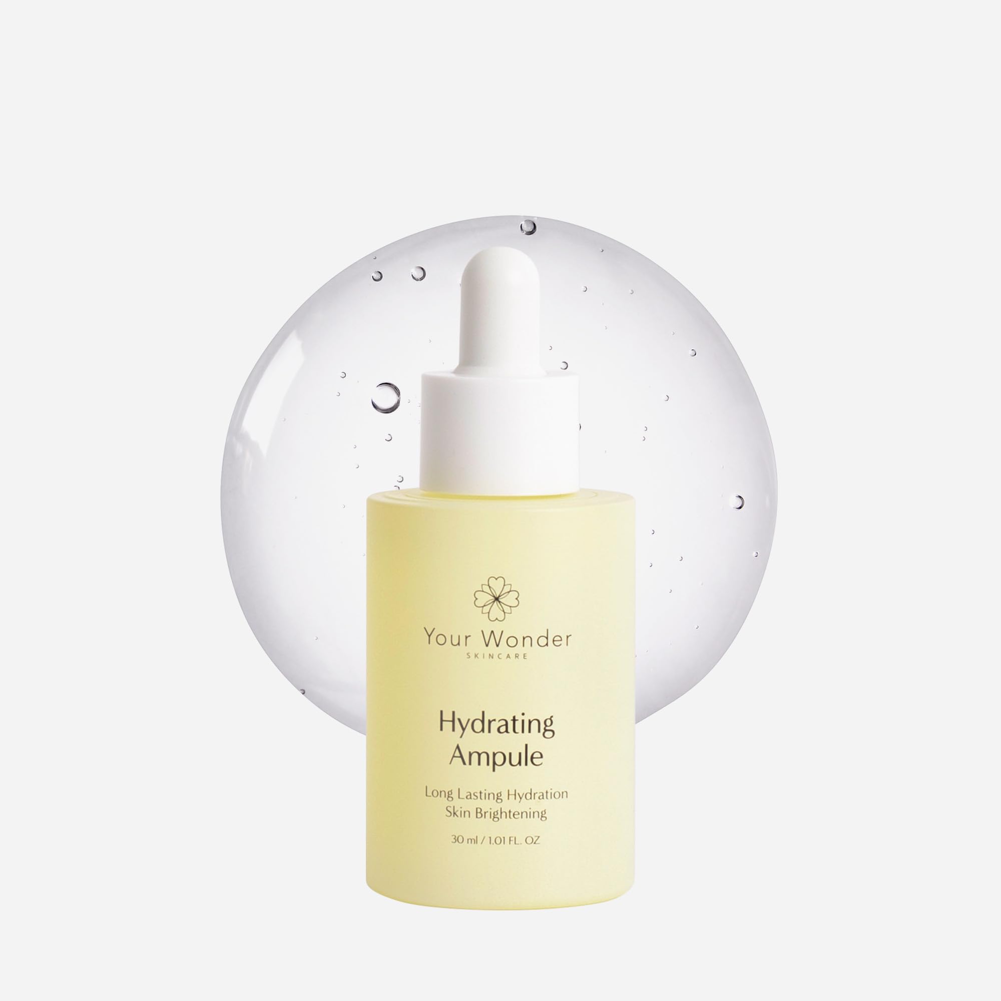 Hydrating Ampule - Deep Hydration, Anti-Wrinkle & Brightening Serum with Hyaluronic Acid - Korean Vegan Skincare for All Skin Types | 30ml (1.01 Fl Oz)