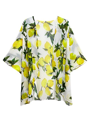 Yonala Women's Beach Cover Up Floral Print Casual Swimsuit Kimono Cardigans - Image 5