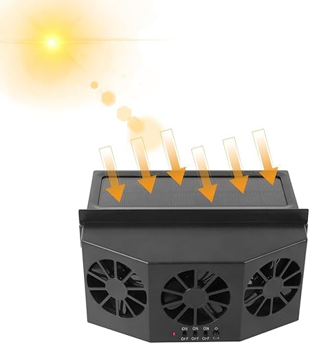 Miniatura 5 de Ventilador de ventilación de automóvil, enfriador portátil con energía solar, ventilador de ventana, ventilador de escape de automóvil, sistema de