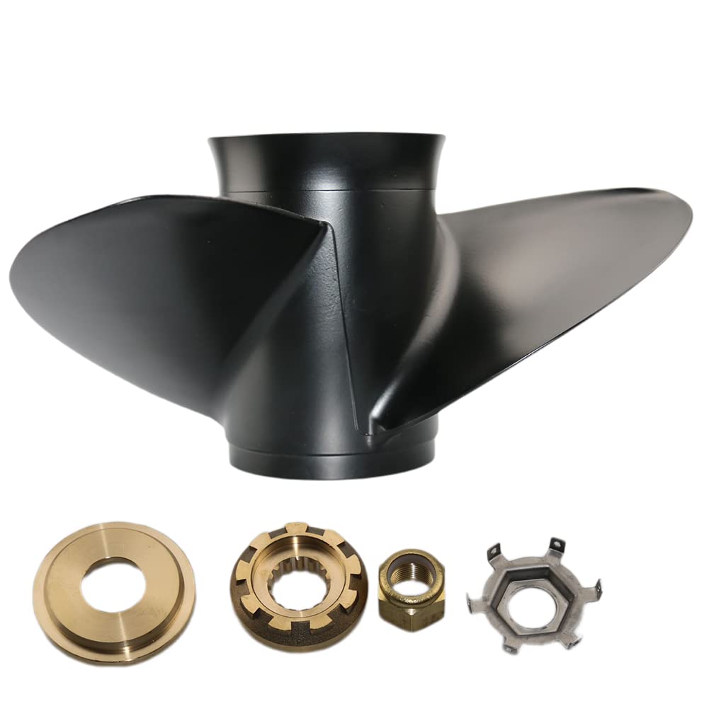 Hélice hors-bord Boatman pour 130-300 ch Mercure, Mercruiser Sterndruves/Alpha/Bravo, kits de moyeu interchangeables inclus, 15 dents cannelées
