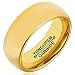 HSG Yellow Gold Tungsten Rings for Men 8mm 18k Gold Plated High Polished Comfort Fit Domed Wedding Band