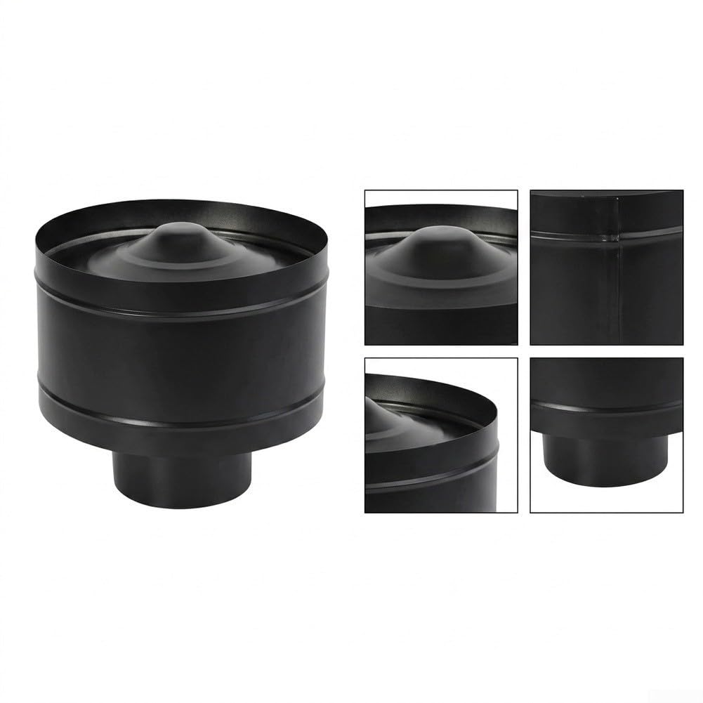 Comignolo Girevole 304 Nero 150mm Anti-Pioggia Comignolo Girevole(125)