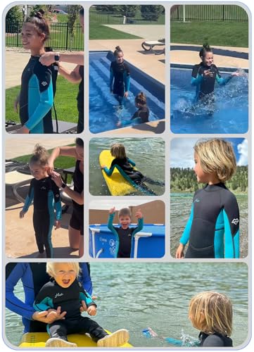 image for Hevto Wetsuits Kids 3/2mm Neoprene Full Wet Suit Thermal Swimsuit Chil