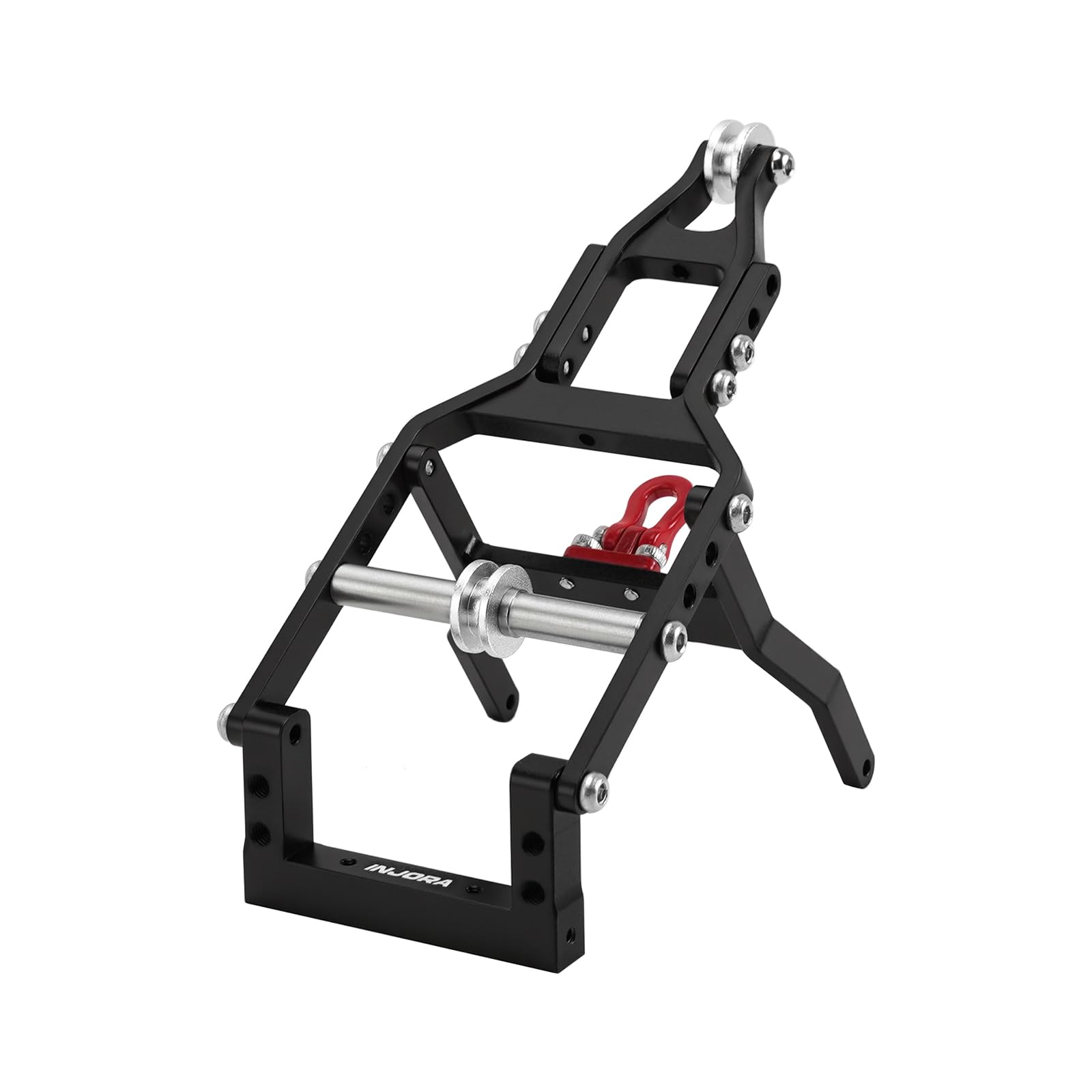 INJORA Kit De Grúa Para Camión De Remolque SCX24 1/24 – Compatible Con Chasis Original Y Universal De Fibra De Carbono, Incluye Cabrestante Con Cuerda De 63 Cm Y Servo Para Control Remoto