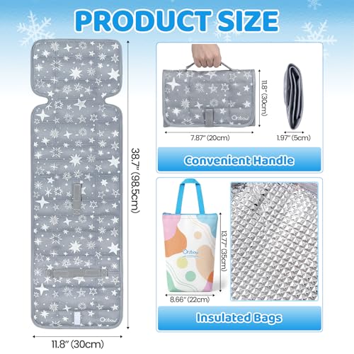 Image of Orzbow Car Seat Cooling Pad with Insulated Bag, Carseat Cooler Pad for Babies Toddler Kids Infant, Portable Baby Cooling Pad for Hot Summer to Keep Comfortable, Grey