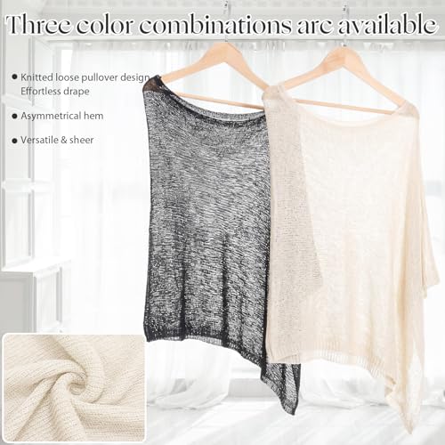 Image of Women Sheer Poncho Shrug Summer Sheer Blouse Top Lightweight Poncho Bolero for Evening Dress
