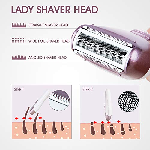 Hangsun Epilator for Women F270 Wet and Dry Hair Removal Kit, 2 in 1 Cordless Lady Shaver Rechargeable Epilator for Women Skin Care