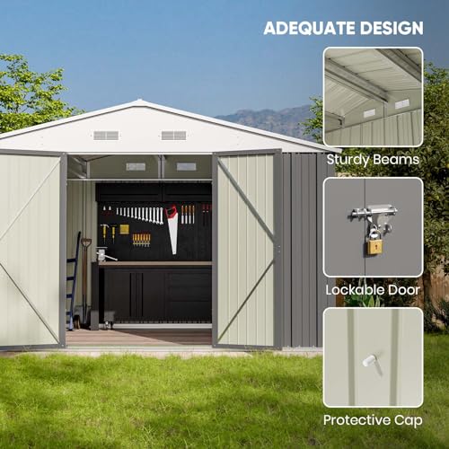 image for Patiowell 10 x 8 FT Outdoor Storage Shed with Floor Frame, Large Garde