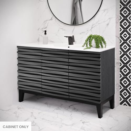 Image of Swiss Madison Cascade 48 inch Bathroom Vanity in Black - Cabinet