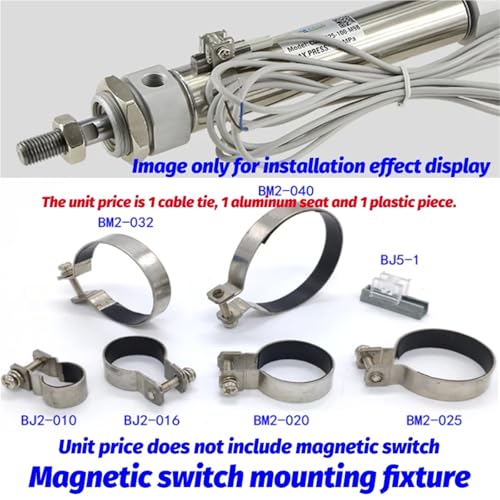 Abrazadera de acero inoxidable para interruptor magnético de cilindro 4