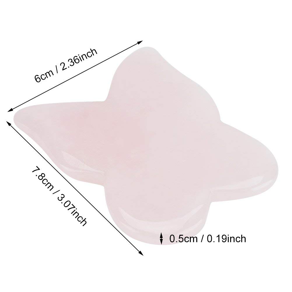 Gua Sha Scraping Massage Tool Natürliche Schmetterling Rosenquarz Heilung Jade Stein für SPA Akupunktur