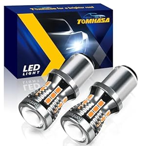 Tomhasa 1157 LED Bulbs for Turn Signal Light Bulbs, Amber Yellow BAY15D 7528 2057 2357 LED Replacement Bulbs for Front Rear Turn Signal Light Blinker Light Side Marker Lights, Pack of 2