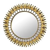 NOVICA Golden Painted Wood Frame Wall Mounted Star Mirror, Inca Sunburst'