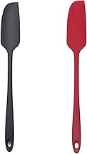 2 Pcs Long Handle Silicone Jar Spatula Non Stick Silicone Spatula Heat Resistant Cake Spatula Silicone Baking Scraper Stirring Spatula Dishwasher Safe Seamless Rubber Spatulas for Cooking Baking