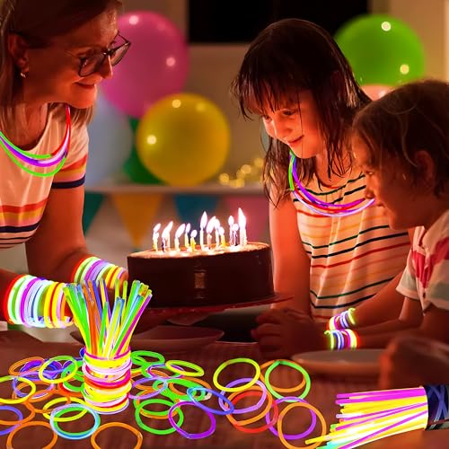 Premium Christmas Party Glow Sticks for Kids- 30 Pcs Glow in the Dark Sticks with Connectors- 8 inch Glow Sticks Bulk Pack- Glow Neon Bracelets- Ultra Bright Party Supplies- Christmas Party - 30 Pack - Image 5