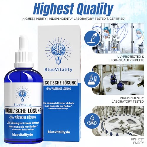 Iode de Lugol 5% flacon de 100 ml avec pipette doseuse