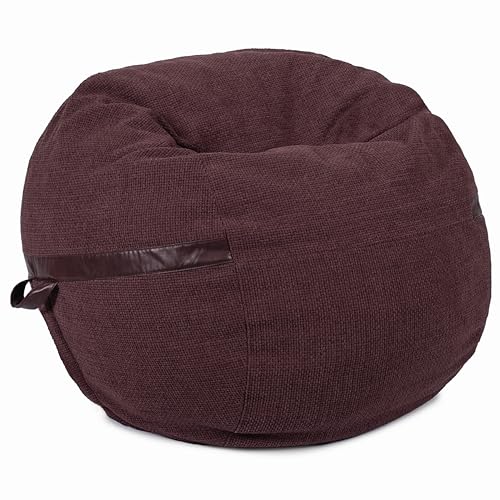 Image of Big Joe Fuf 4Ft Foam Bean Bag Chair with Removable Cover for Kids, Teens, Merlot Cloudweave, 4 Foot Large Reading and Gaming Seat | Premium Shredded Foam Filled, Cloudweave, Adult-Sized Comfortable Seating, Supports Up to 300 lbs