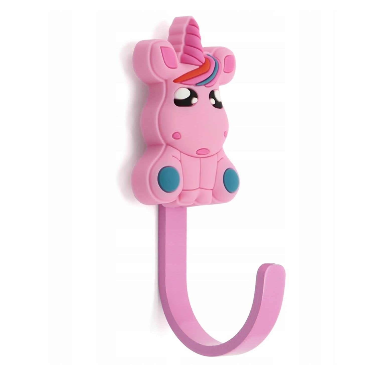 B2C Cute Kids Wall Coat Hooks – Children’s Bedroom & Nursery Clothes Hanger Pegs, Colorful Animal & Alphabet Designs, Sturdy Wall-Mounted Hooks for Jackets, Backpacks & Accessories (Unicorn)