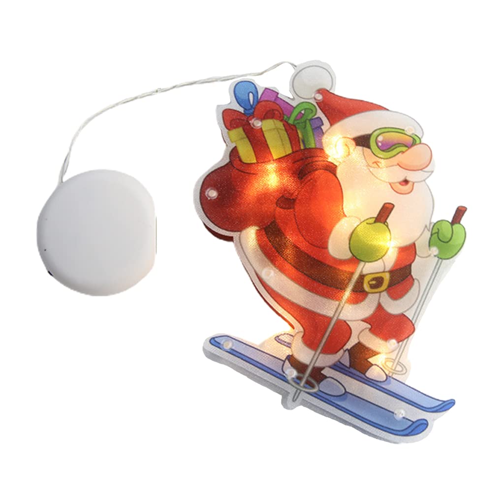 Jazuaiao Christmas Lamps LED Suction Cup Window Hanging Light Atmosphere Scene Decor Festive Decorative Color Lamp 5 Types Choose Window Hanging Lights Decor