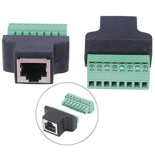 Miniatura 8 de Adaptador de bloque de terminales de tornillo RJ45 hembra a 8 pines para Cat7 Cat6 Cat5 Extensor Ethernet CCTV UTP Digital DVR Internet, RJ45 8P8C
