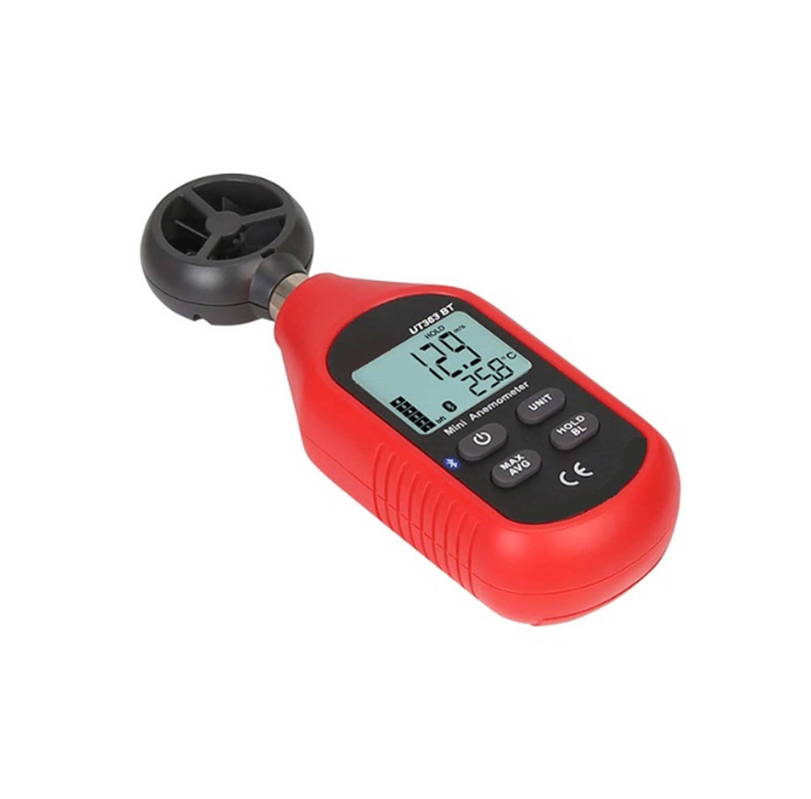 Probador De Velocidad Del Viento Mini Anemómetro Digital Sensor LCD Retroiluminación Probador De Temperatura Anemómetro(UT363BT)