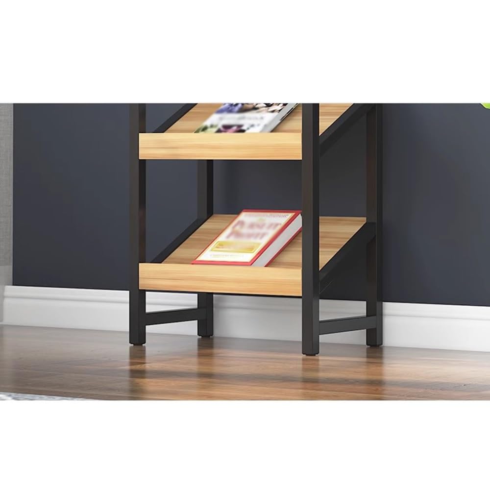 Support à journaux au design moderne en bois pour rangement de magazines inclinés, étagères du sol au plafond, publicité, littérature