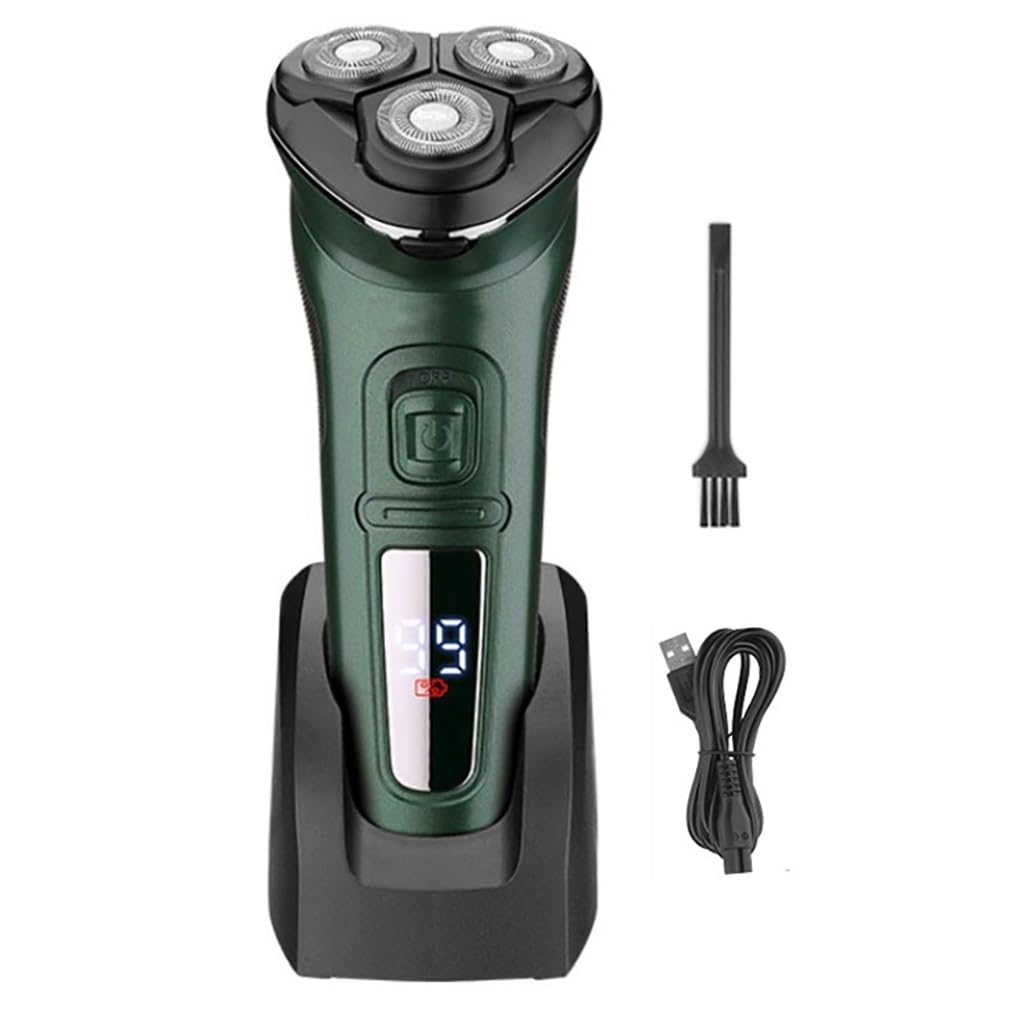 Rasoio elettrico da uomo, con schermo LCD, impermeabile, rasoio elettrico per uomo, barba a collo asciutto e bagnato, rasoio elettrico per il viso, macchina da barba ricaricabile