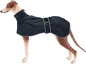 Geyecete - Waterproof Winter Coat for Greyhound, Dog Sweater with Warm Fleece, Adjustable Jacket with Harness Hole, for Medium and Large Dogs, Yacht, Galgo, Whippet, Lucher-Navy Blue-XS