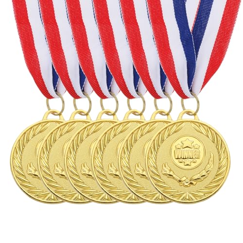 Médailles d'or PATIKIL (lot de 9) avec ruban de cou tricolore pour récompenser les vainqueurs