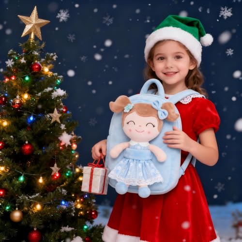 Image of Gloveleya Back to School Gifts for Girls Kids Backpack Toddler Girls Backpacks with Soft Plush Doll Toys Blue
