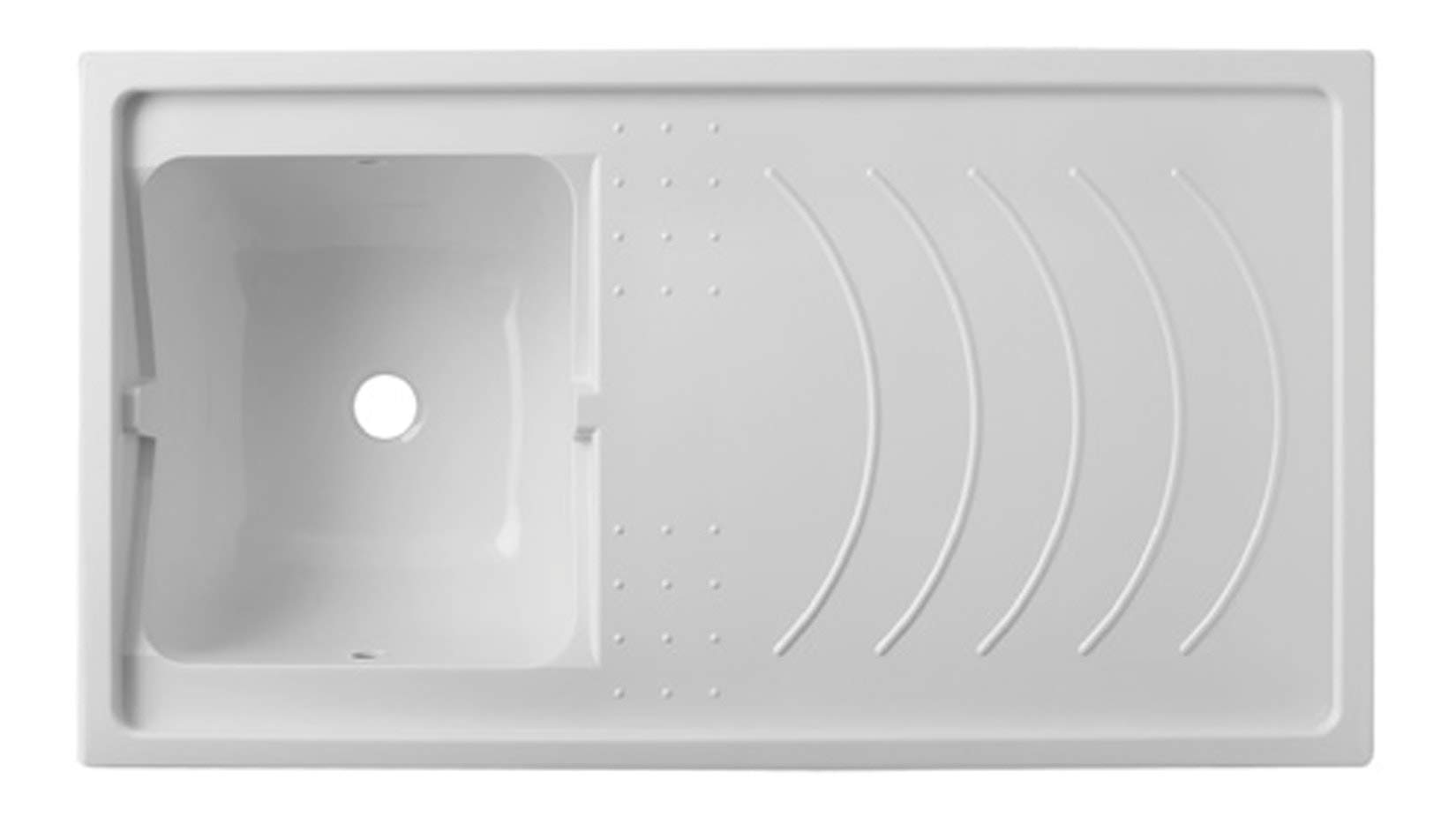 Mobile Copri Lavatrice e Lavatoio 109 x 60 Bianco Vasca Sinistra