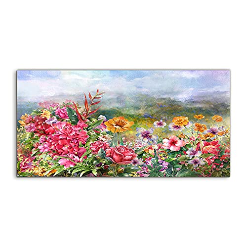 Tableau acrylique paysage aquarelle 120x60 cm art moderne mural salon Coloray