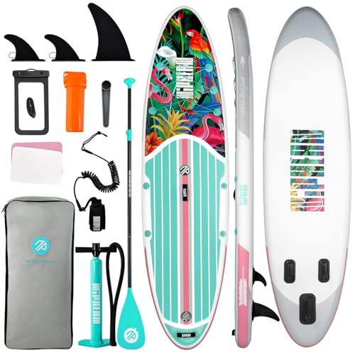 Niphean Planche à pagaie gonflable avec accessoires de SUP, planche à pagaie gonflable de 3,2 m, plateau antidérapant en EVA, planche à pagaie gonflable pour adultes et jeunes