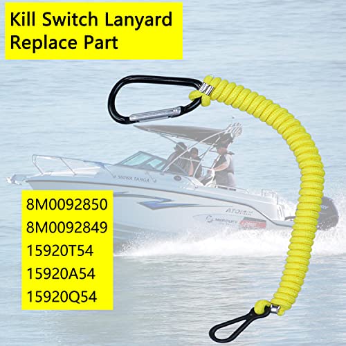 Image of 8M0092850 Boat Kill Switch Lanyard Replacement for Mercury Marine Boat Emergency Stop Switch Safety Lanyard 54 Inch