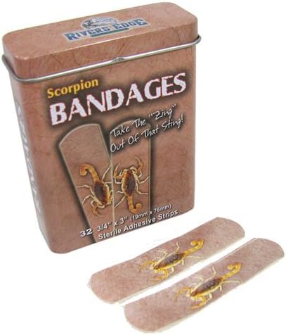 Adhesive Sterile Scorpion Bandage in Metal Tin Container - Pack of (32)