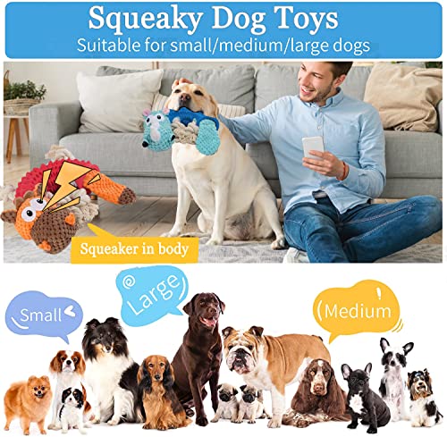 Indestructible Dog Toys, Durable Silicone Squeaky Dog Toys With Crepe Paper And Rope, Stuffed Pet Toys For Large Dogs #TOP3