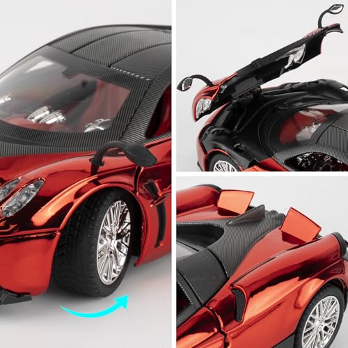Modelo coche Pagani Huayra 1:24 rojo con luz y sonido miniatura 5