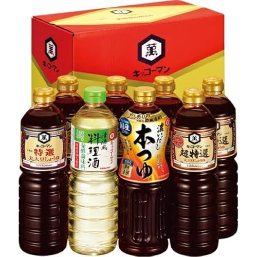 キッコーマン 特選丸大豆醤油ギフトセット KTM-50、本つゆ・料理酒入り、1L×6本