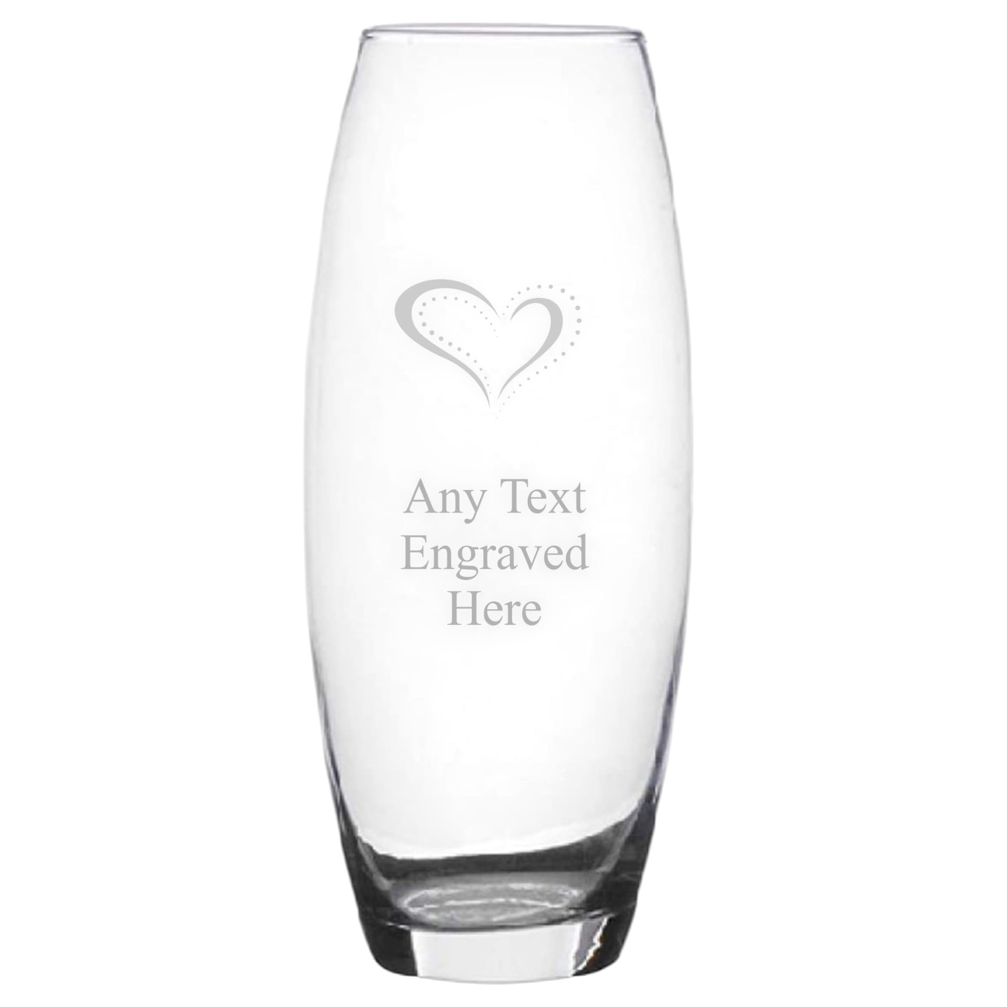 [Custom] Personalised Engraved Single Heart Bullet Glass Vase For Flowers Gift Birthday Wedding